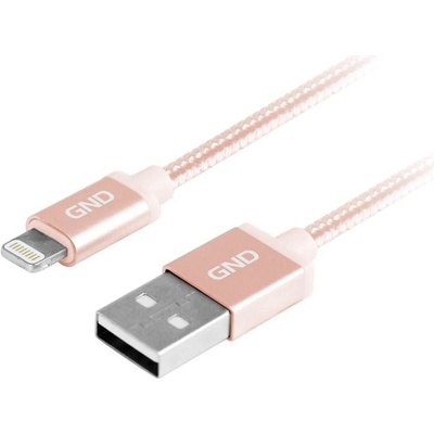 GND LIGHTN100MM06 USB / lightning MFI, opletený, 1m, zlatý