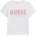 GUESS Тениска в мръсно бяло за момиче с текстилен розов надпис Guess