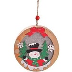Aigostar Christmas Wooden Snowman Lamp - Round