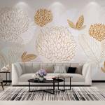 Art Gift Decor Фототапет Златни цветя 2