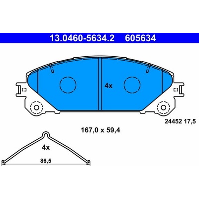 ATE 605634 Súprava brzdových doštičiek 13.0460-5634.2