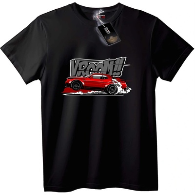 NOONEBRAND Тениска Vroom! Червена мускулна кола - XL, White