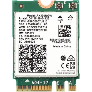 Intel AX200 ДвуБандова Wi-Fi 6 Карта NGFF M. 2 802.11ax 3000Mbps Bluetooth 5.0, MU-MIMO