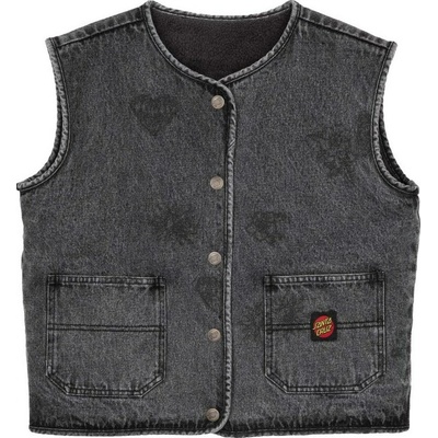 Santa Cruz Workers Reversible Vest Strange Mix Up Charcoal
