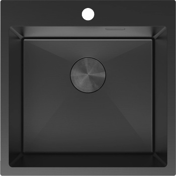 Mexen Solix мивка от неръждаема стомана с 1 отделение, 500 x 500 мм, черна - 6407501000-70 (6407501000-70)