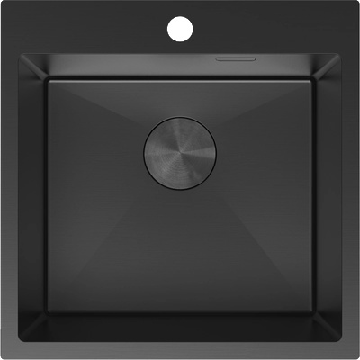 Mexen Solix мивка от неръждаема стомана с 1 отделение, 500 x 500 мм, черна - 6407501000-70 (6407501000-70)
