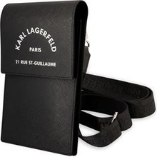 Púzdro Karl Lagerfeld Saffiano Rue Saint Guillaume Wallet Phone Bag čierne