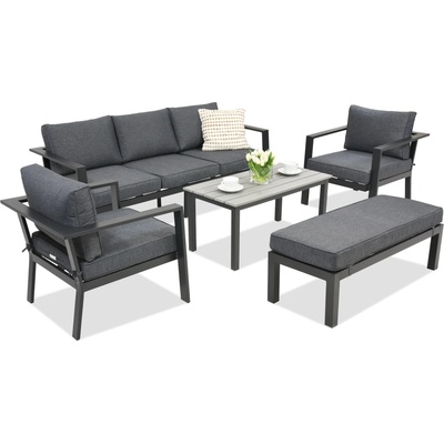 Garden Point Алуминиеви градински мебели Sydney Coffee 5 с пейка Garden Point антрацит (GAP315-3L)
