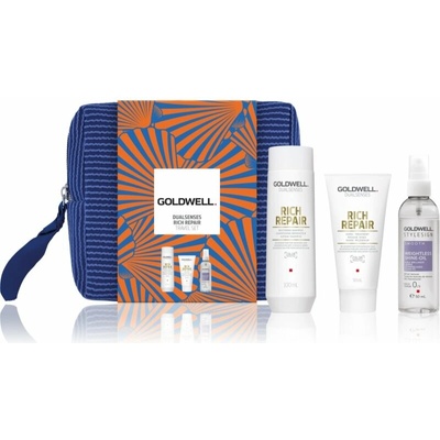 Goldwell Dualsenses Goldwell Dualsenses Rich Repair obnovujúci šampón pre suché a poškodené vlasy 100 ml + Goldwell Dualsenses Rich Repair maska pre suché a poškodené vlasy 50 ml + Goldwell StyleSign