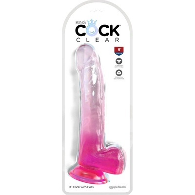 King Cock Clear model 9'' priehľadný anatomický s prísavkou 24,8 cm