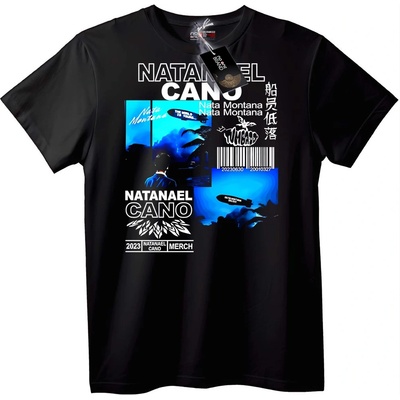 NOONEBRAND Тениска Natanael Cano 2023 музикална - M, Black