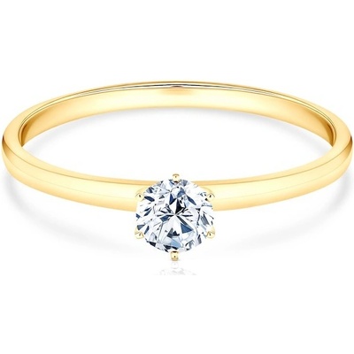 Savicki Zásnubný prsteň žlté zlato diamant SV R1 D Z