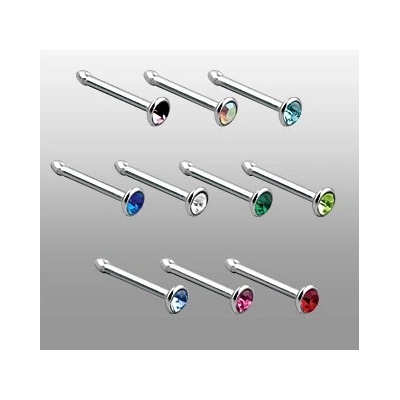 Šperky eshop piercing do nosu s rovným koncem se zirkonem C11.20 červená R
