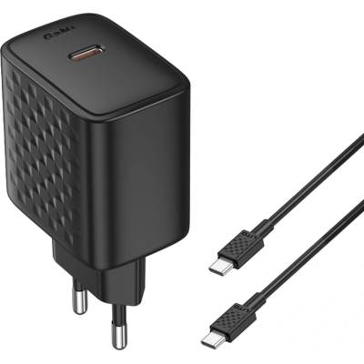 LITO Зарядно - Lito - (LC20T) - с включен кабел Type-C, изход Type-C, PD45W, GaN, PC Fireproof, EU щепсел - Черен