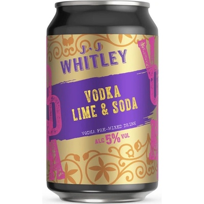 JJ Whitley Lime Vodka & Soda 5% 0,33 l (plech)