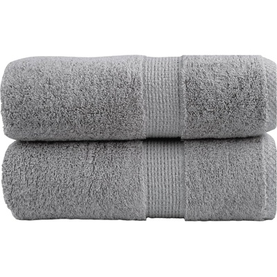 vidaXL Премиум кърпи за гости SOLUND 2 бр. сиви 30x50 см 600 г/м2 (137302)