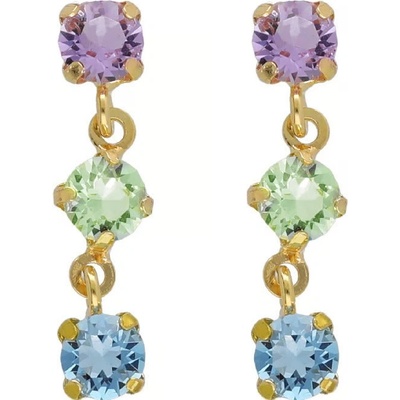 Victoria Cruz visací náušnice s barevnými krystaly Ryver A4887-MDT