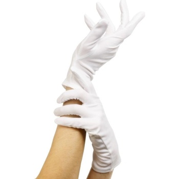 bílé rukavice látkové krátké
