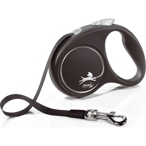 flexi Original каишка, черен дизайн, черна S - 5 м, до 15 кг - лента