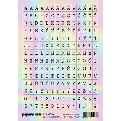 PAPERO AMO ♥ Papírové samolepky - ABECEDA malá / HOLOGRAFICKÁ
