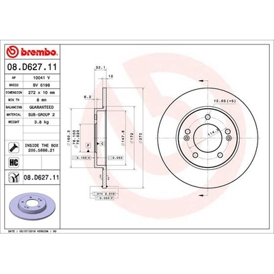 BREMBO Brzdový kotúč 08.D627.11