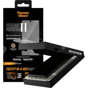 Panzer Стъклен протектор PanzerGlass за Samsung Galaxy S26 Plus, Ceramic, Ultra-Wide Fit w. FASTFIT IN-A-BOX