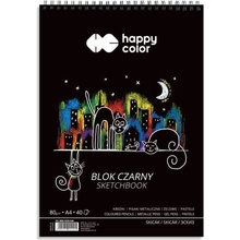 CBPAP Černý kreslicí blok skicák A4 80 g m2 40 listů Happy Color