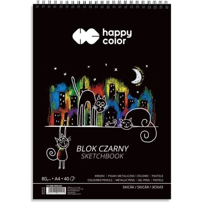 CBPAP Černý kreslicí blok skicák A4 80 g m2 40 listů Happy Color – Zboží Mobilmania