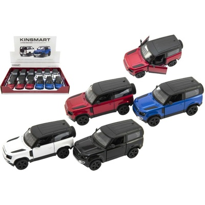 Auto Kinsmart Land Rover Defender 90 kov/plast 12 5 cm na spätné natiahnutie 4 farby 1:36