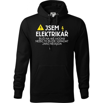 Jsem elektrikář nehoda hooded sweater černá