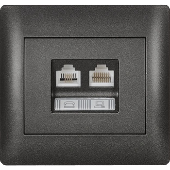 ELMARK Rhyme rj11+rj45 КОНТАКТ ГРАФИТ МЕТАЛИК (11735)