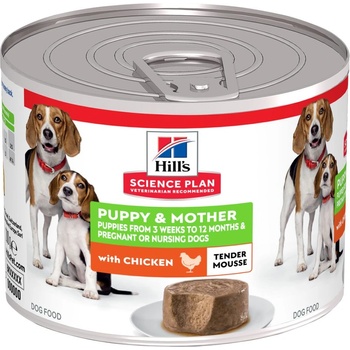 Hill's 24х200г Puppy & Mother Tender Mousse Hill's Science Plan, консервирана храна за кучета - с пилешко