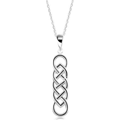 Šperky eshop Stříbrný keltský uzel s černou linií spirálovitý SP07.04