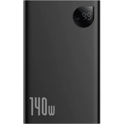Преносима външна батерия с 2xUSB-C и 1xUSB-A изходи и технология за бързо зареждане - Baseus Adaman Power Bank 140W 24000 mAh (P10021508113-00) (черен) (P10021508113-00)
