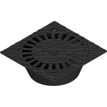 Kanalizační vpusť VODALAND M125 DN160 přímá litinová 400 x 400 mm černá