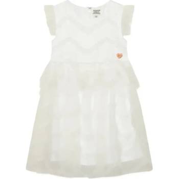 Guess Елегантна бяла рокля с тюл и цип на гърба за мини момиче Guess