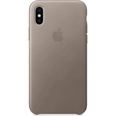 Apple iPhone Leather Case - оригинален кожен кейс (естествена кожа) за iPhone X (кафяв)