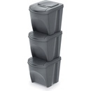 Prosperplast SORTIBOX Sada 3 odpadkových košov 3 x 25 l, šedý kameň IKWB25S3