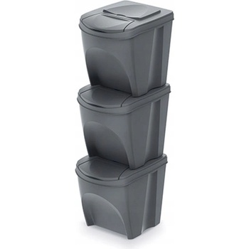 Prosperplast SORTIBOX Sada 3 odpadkových košov 3 x 25 l, šedý kameň IKWB25S3