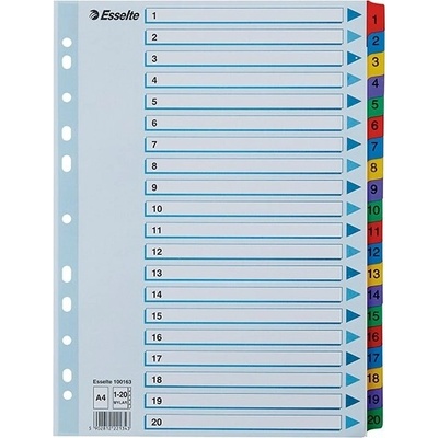 Registrový blok ESSELTE Mylar A/4, laminovaný karton 1–20 100163