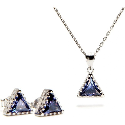 Rafity Stříbrný přívěsek pyramida safir P0055 08