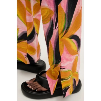 Desigual Панталон Desigual EOS в розово с широка каройка, с висока талия 25SWPW14 (25SWPW14)