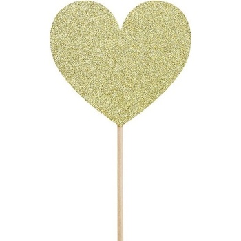 PartyDeco Napichovátka Srdiečka zlaté