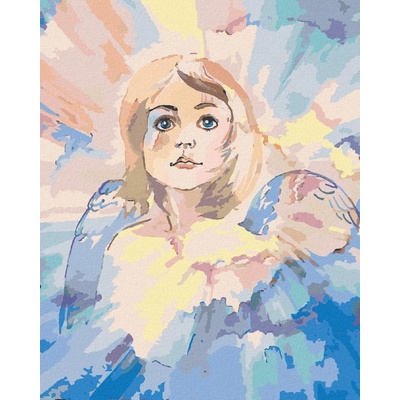zuty malování podle čísel Malý vánoční anděl 80 x 100 cm vypnuté plátno na rám
