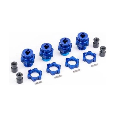 Traxxas главина на колелото 17mm набразден алуминиев син (4) (за #9080)