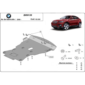 Scut Motor - Румъния Метална кора под двигател bmw x6 (e71, e72) от 2008 до 2012 (73598)
