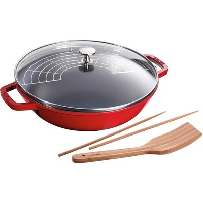 Staub Wok se skleněnou poklicí 30 cm