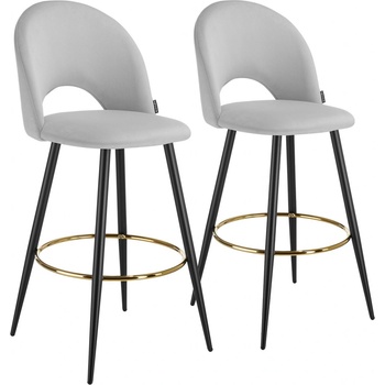 Tectake 405858 sachel samet světle šedá / černá 2 ks