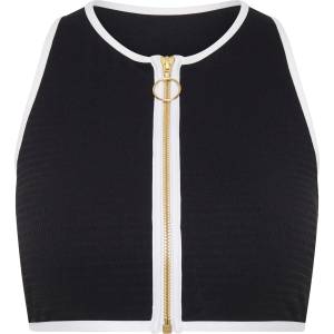 Seafolly Дамско бикини горнище Seafolly Women's Beach Bound Zip Front Tank Top Bikini top - Black - размер 36 (EU) (150-5053-0113)