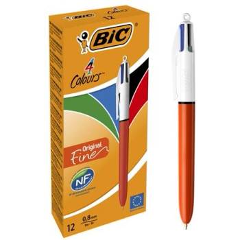 BIC Химикалка, 0, 3 мм, с бутон, четири цвята, BIC "4 Colours Fine" 982867 (982867)